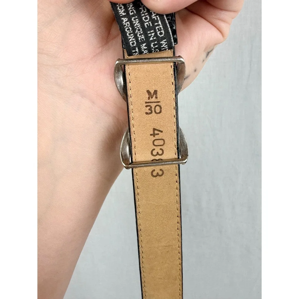 Brighton Black Croc Embossed Leather Western Concho Belt Silver Gold Size M 30